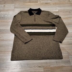 Amy Jess Vintage Zip Up Long Sleeved Polo Shirt Women's Size Medium